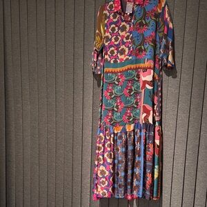 Johnny Was Multicolor Patchwork maxi dress